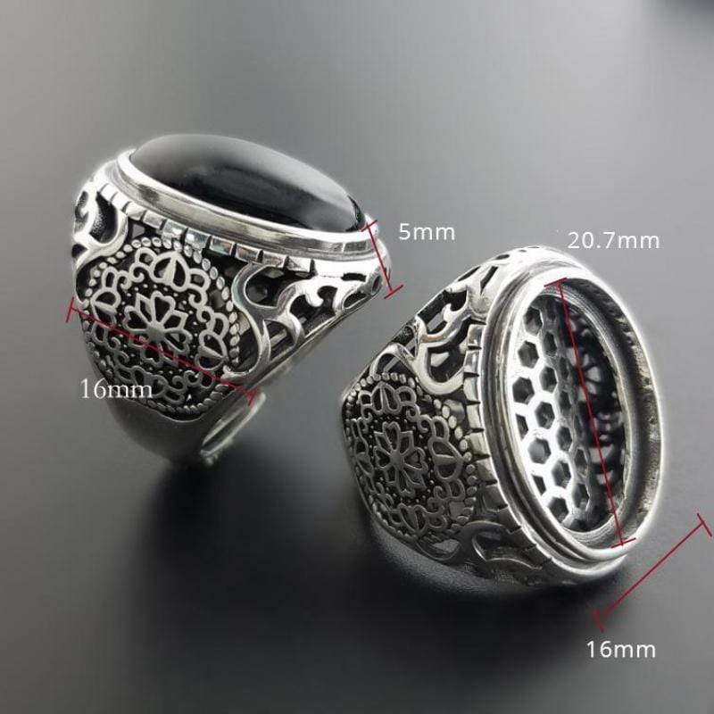 925 Sterling Silver Black Onyx Ring for Men NS3 IS1 IS2